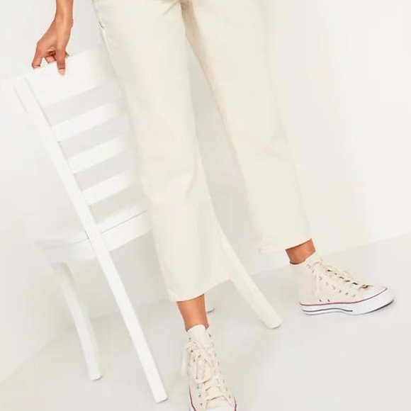 New Old Navy High-Waisted Slouchy Straight Cropped Workwear Jeans for Women - Picture 2 of 6